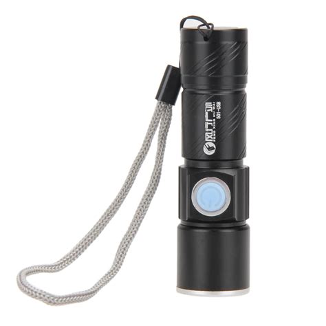 lm led torch zoomable waterproof usb rechargeable flashlight outdoor