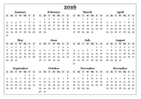 2016 calendar download