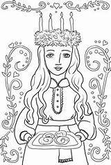 Coloring Heilige Colorare Ausmalen Ornament Sankt Sankta Religionsunterricht Schweden Sainte Lucie Babbo Indirizzi sketch template