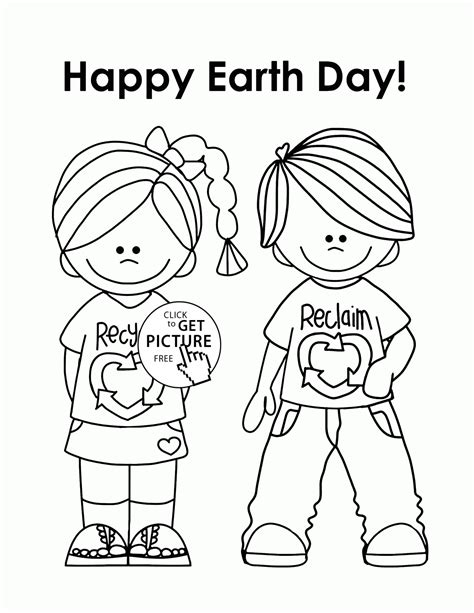 happy kids earth day coloring page  kids coloring pages