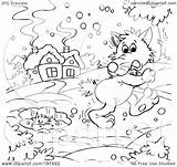 Wolf Outline Walking Snow Coloring Royalty Clipart Illustration Bannykh Alex Rf 2021 sketch template