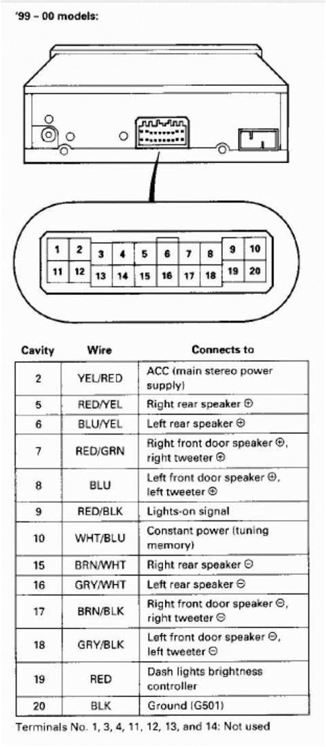 honda radio wiring color code