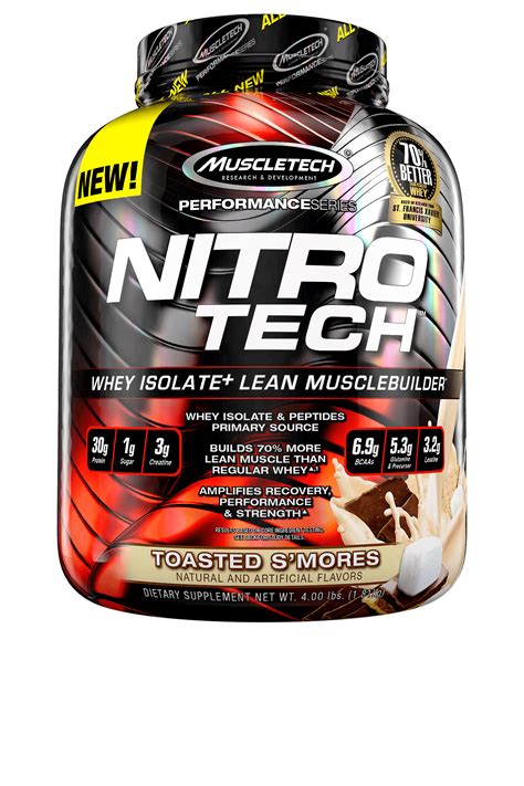 nitrotech protein powder  muscle builder  whey protein  whey isolate toasted