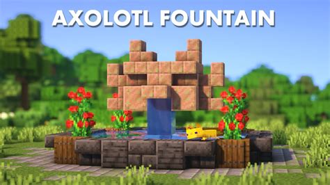 minecraft   build  axolotl fountain tutorial youtube