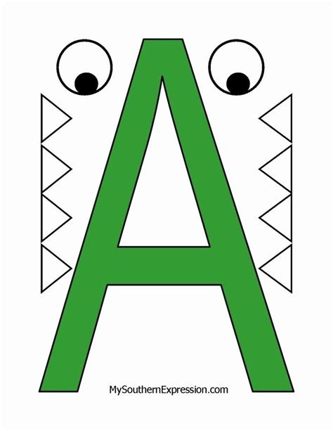 alligator template printable elegant letter   week  preschool