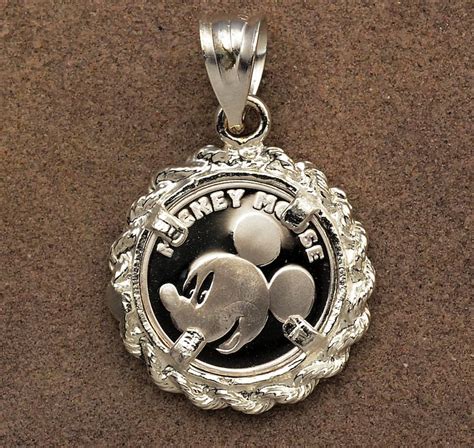 pure  silver disney mickey mouse coin  sterling silver etsy