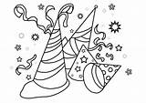 Party Coloring Hats Pages Printable Large Popular sketch template
