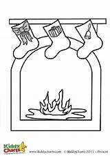 Fireplace Coloring Christmas Colouring Print Pages Stockings Kiddycharts Choose Board sketch template