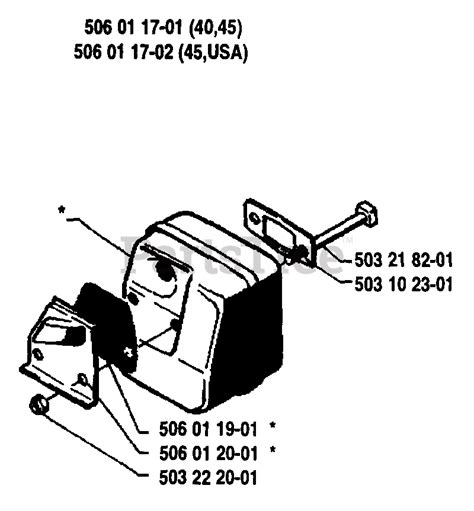 Husqvarna 40 Husqvarna Chainsaw 1988 02 Muffler Parts Lookup With