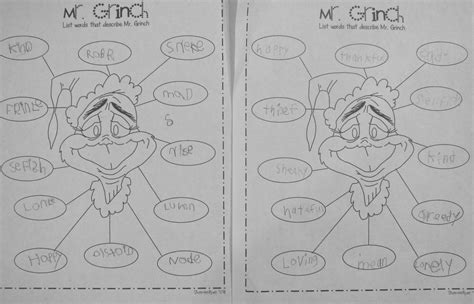 grinch stole christmas worksheets kindergarten