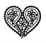 Flowers Heart Coloring Coloringcrew sketch template
