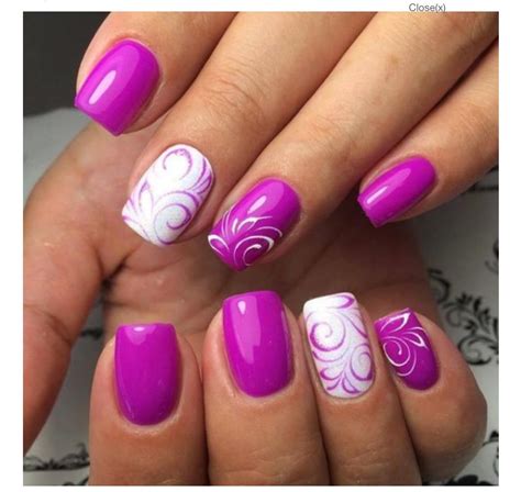 vivid purple fuschia swirls  amazing purple nail designs