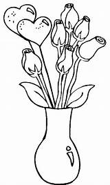 Vase Flower Coloring Simple Drawing Pages Rose Easy Kids Drawings Color Outline Flores Con Dibujo Beginners Flowers Step Coloringsky Printable sketch template