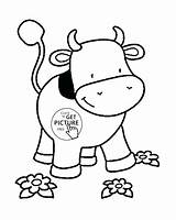 Cow Coloring Pages Baby Printable Kids Animal Cows Exercise Animals Small Cute Adults Cattle Wuppsy Farm Sketch Color Printables Cartoon sketch template