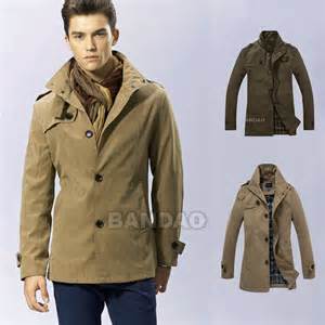 Men S Dust Coat Trench Wind Jacket Casual Slim Fashion