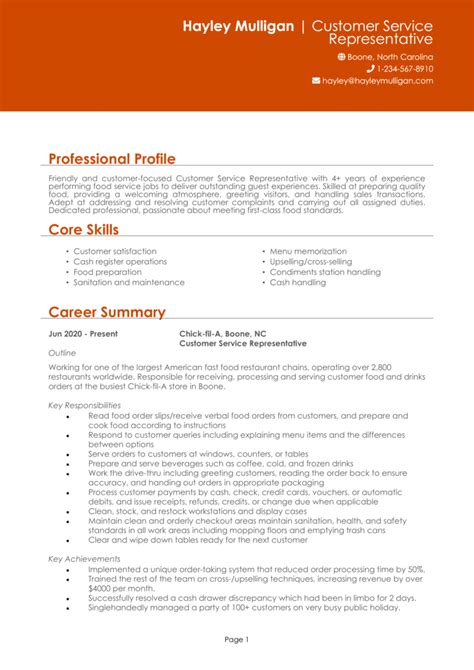 chick fil a resume example guide [win top jobs]