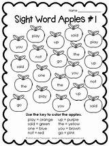 Color Word Sight Coloring Pages Words Grade Worksheets Apples First Printable Reading Kindergarten Printables 1st Apple Activities Freebie Getdrawings Visit sketch template