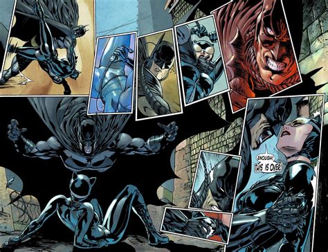 catwoman and batman arrived at the same time and briefly fight before catwoman forcibly dragged