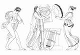 Grecian Ancient Performers sketch template
