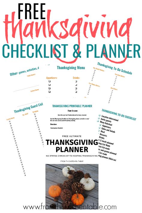 thanksgiving checklist  planner thanksgiving checklist