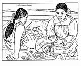 Coloring Gauguin Pages Paul Kids Tahitienne Femme Tahiti Coloriage Da Painting Para Gaughin Color Colorear Print Colouring Tableau Artist Adult sketch template