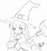 Witch Anime Sketch Drawing Pumpkin Getdrawings Deviantart sketch template