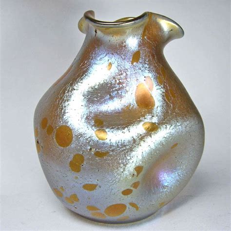 Loetz Platinum Oil Spot Art Glass Vase From