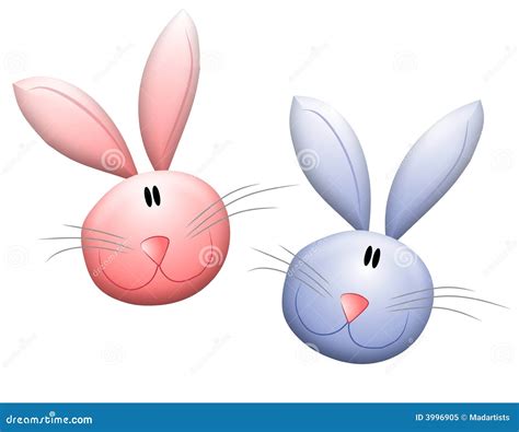 smiling easter bunny rabbit heads royalty  stock photo image