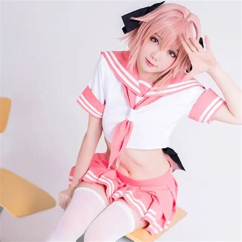 Fate Apocrypha Cosplay Astolfo Sailor Suit Cosplay Adult Costume