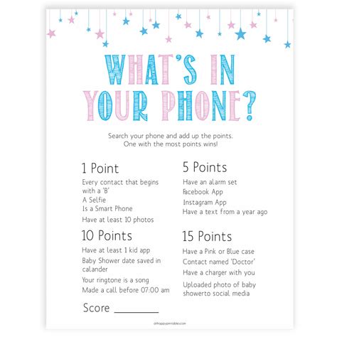 whats   phone game gender reveal printable baby shower games