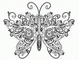 Coloring Pages Difficult Printable Abstract Butterfly Popular sketch template