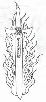 Sword Flaming Gleason Matthew Artmajeur sketch template