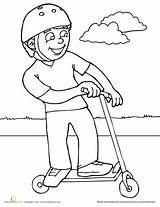 Scooter Coloring Scooters Boys sketch template