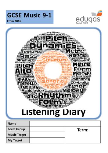 eduqas gcse    listening diary teaching resources