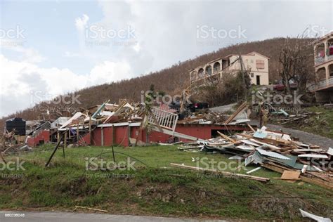 Destroyed Houses Hurricane Irma 2017 St John United States Virgin