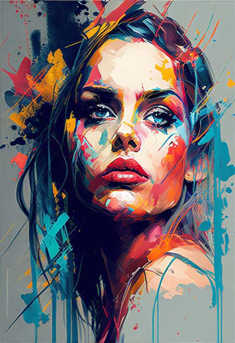 captivating beauty  digital stunning acrylic painting   woman