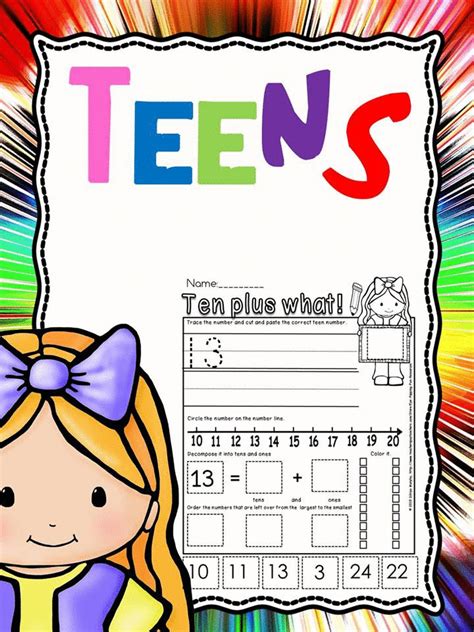 teen numbers tens   fun worksheets helping children