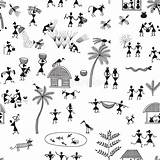 Warli Painting Tribal Printed Fabric Textile Wrapping Apparel Etc Traditional Indian Paper Used Wallpaper Dreamstime Illustrations Vectors sketch template