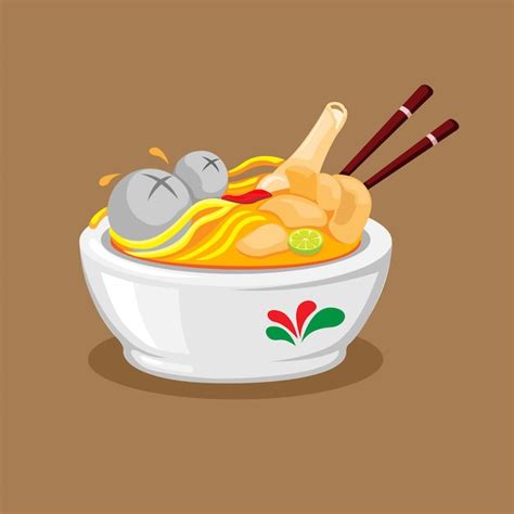 Premium Vector Mie Kocok Baso Is Meatball Noodle With Beef Topping