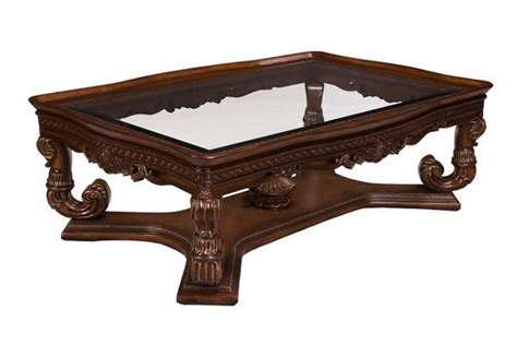 Bt 089 Traditional Mahogany Coffee Table With Glass Top Classic