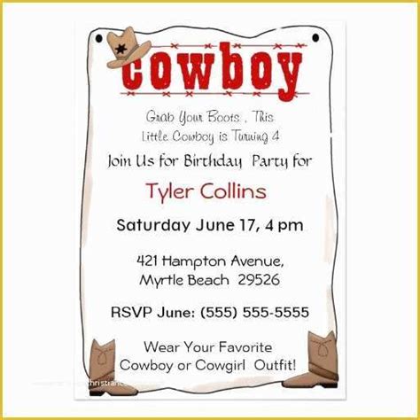 cowboy invitations template   cowboy invitation template