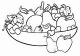 Fruit Basket Coloring Drawing Pages Fruits Apple Kids Vegetables Drawings Printable Imagixs Group sketch template