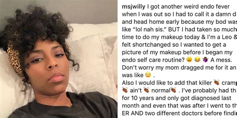 Jessica Williams Shares Endometriosis Diagnosis On Instagram The Mighty