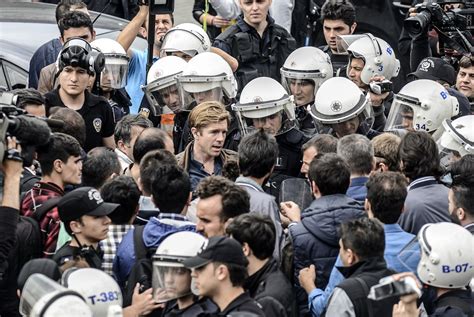turkish riot police tear gas protesters on anniversary turning istanbul into a war zone