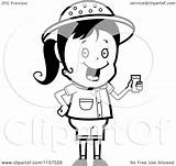Drinking Water Girl Cartoon Coloring Clipart Safari Cute Pages Cory Thoman Outlined Vector Getdrawings 2021 Getcolorings sketch template