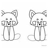 Red Panda Coloring Pages Pandas Clipart Two Walking sketch template