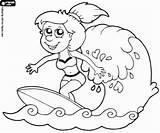 Surfboard Surfplank Tavola Jong Meisje Ragazza Giovane Kleurplaten Watersporten Met Acquatici Disegni Colorare Noia Jove Planxa sketch template