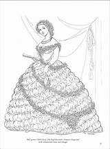 Coloring Pages Fashion War Civil Adults Colonial Adult Book Vintage Fashions Color Amazing Getcolorings Lady Rainbowresource Colouring Victorian Ladies Dover sketch template