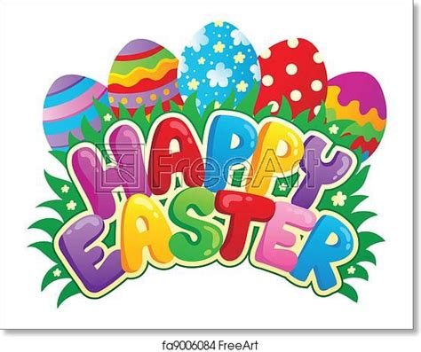 art print  happy easter sign theme image