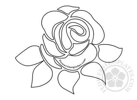 rose template printable clipart  rose template rose paper flower